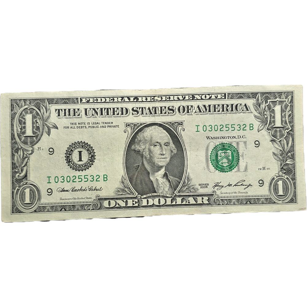 2006 Quad Repeater Federal Bank Note 1 Dollar Bill Serial Number I03025532B READ